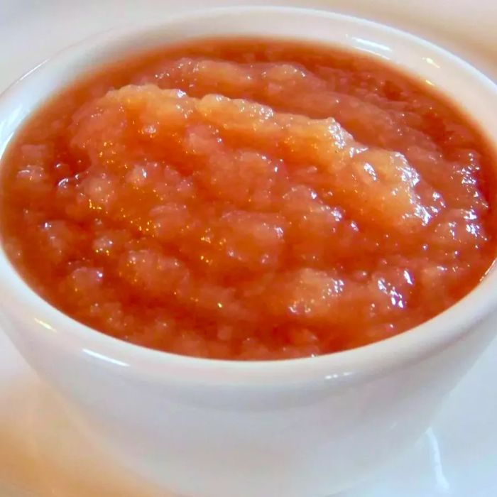 A bowl of homemade applesauce