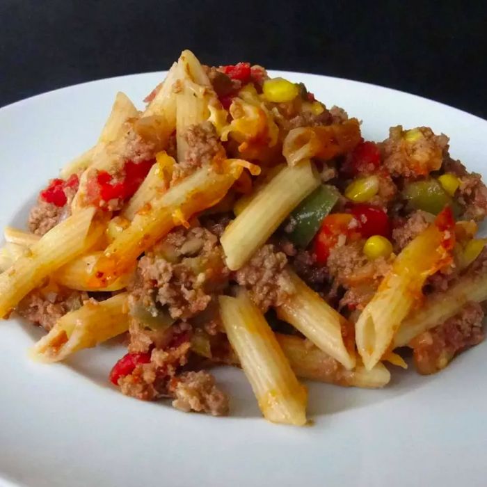 A hearty bowl of Sloppy Joe Casserole