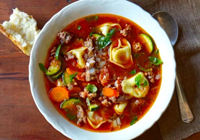 Italian Sausage Soup with Tortellini