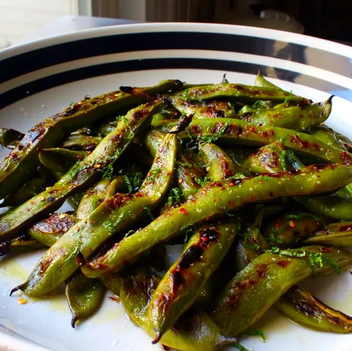 Grilled Fava Beans