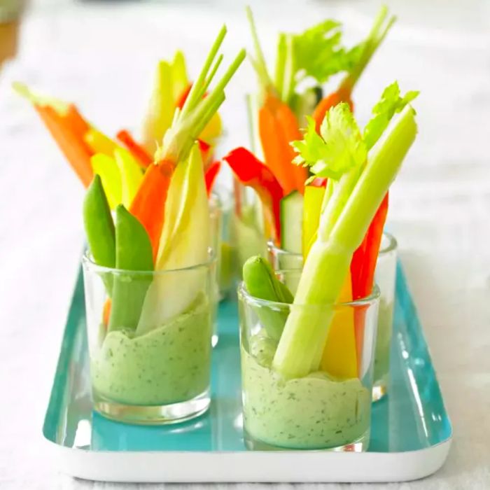 Fresh Veggies with Green Goddess Dressing