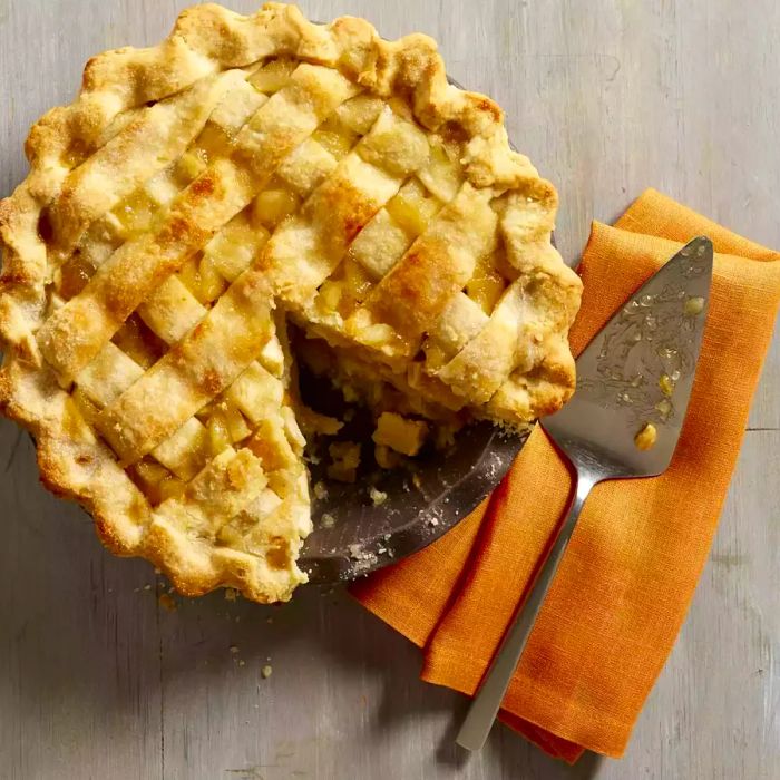 Apple Pie by Grandma Ople, baked in a classic gray pie plate