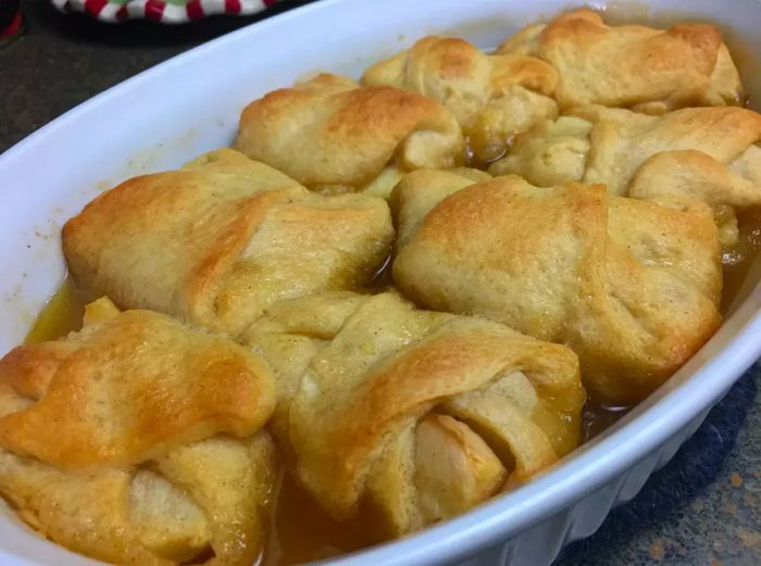 Grandma's Apple Dumplings served on a plate