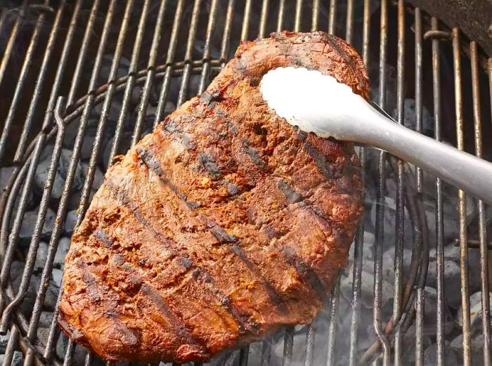 Grill the steak to your desired level of doneness.