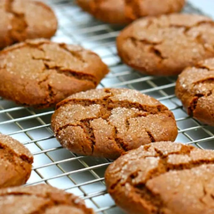 ginger cookies cooling on a baking rack