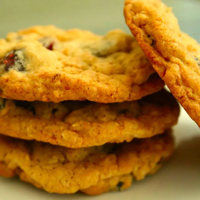 A stack of Oatmeal Craisin Cookies