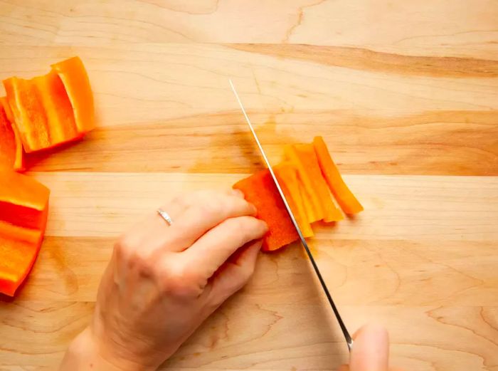 Cut bell pepper pieces