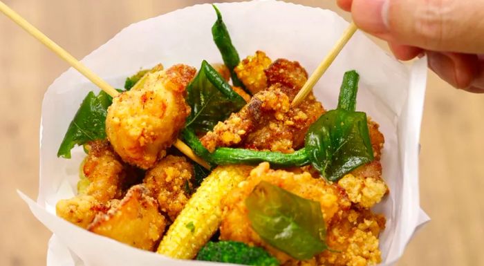 Popcorn chicken is a beloved snack in Taiwan, offering the perfect balance of flavor and crunch.