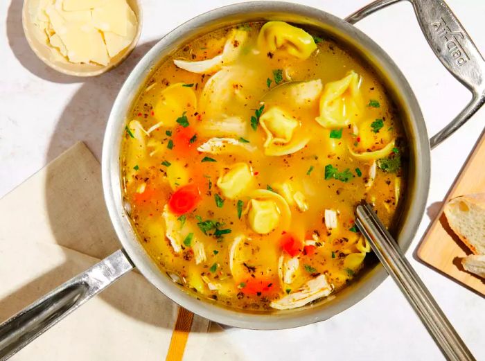 Chicken Tortellini Soup in a Pot