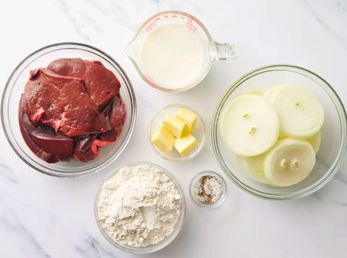 Ingredients for liver and onions