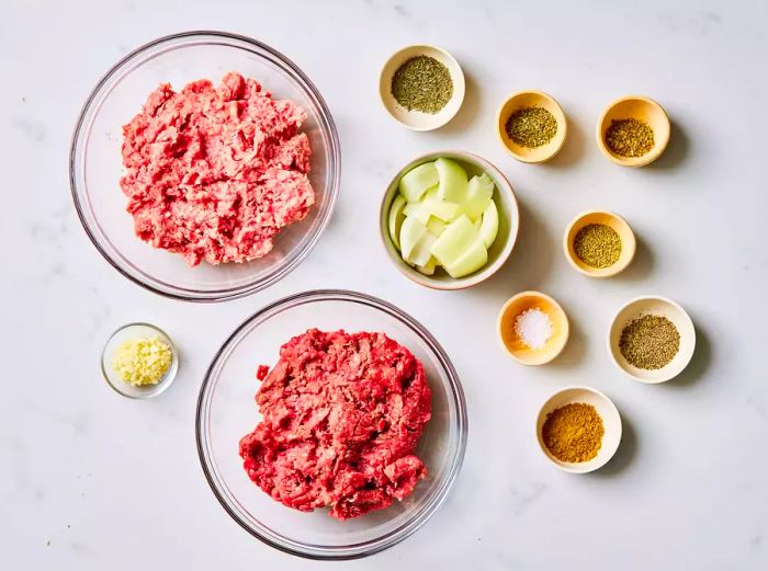 Ingredients for making classic gyro meat