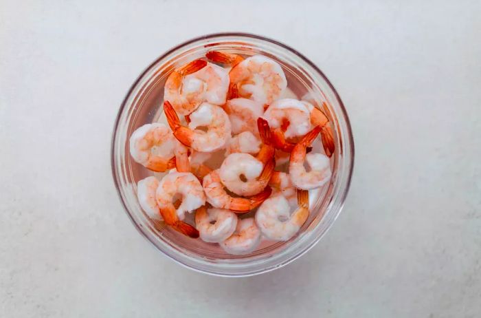 Frozen Shrimp in Water