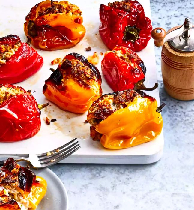 Stuffed Mini Peppers with Cheese and Sausage in the Air Fryer