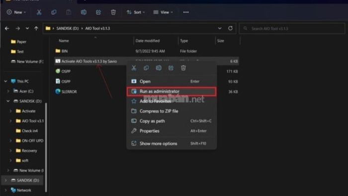 Chọn “Run as Administrator” để khởi động phần mềm.