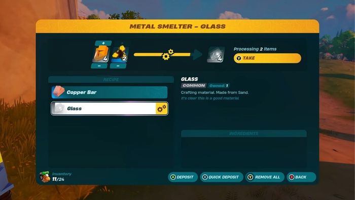 Chế tạo kính trong Lego Fortnite