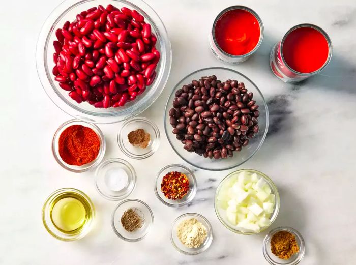 Ingredients for Laura's Quick and Easy Slow Cooker Turkey Chili