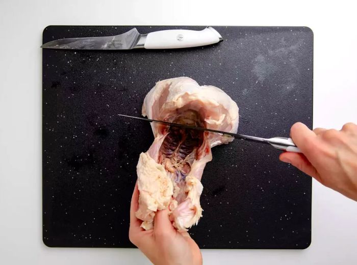 Dissecting a whole chicken into parts