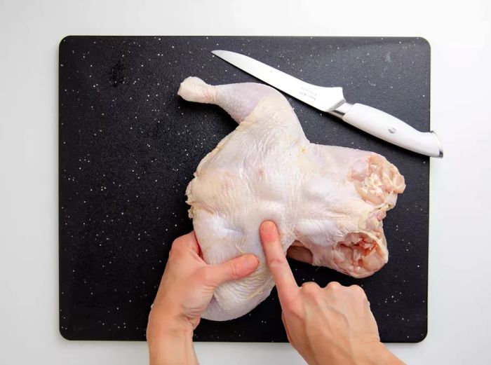 Identifying the oyster on a whole chicken