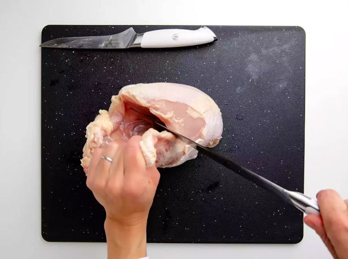 Steps for cutting up a whole chicken