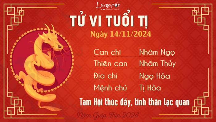 Tử vi hàng ngày 14/11/2024 - Tị