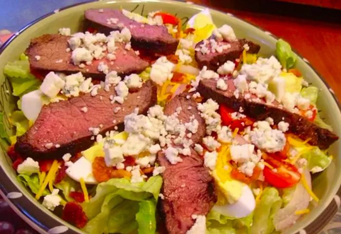 Bacon & Blue Cheese Flat Iron Steak Salad