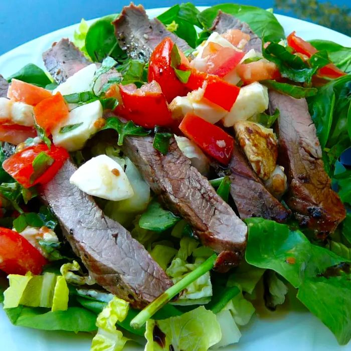 Grilled Flank Steak with Caprese Salad