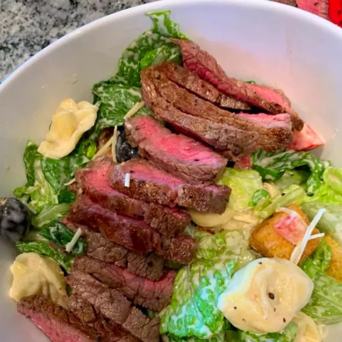 Tortellini, Steak & Caesar Salad