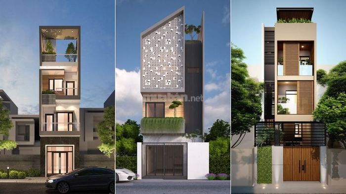 Nhà ống 4m thiết kế mặt tiền theo phong cách hiện đại