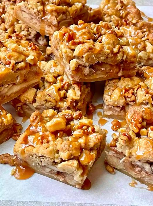 Salted Caramel Pear Pie Bars