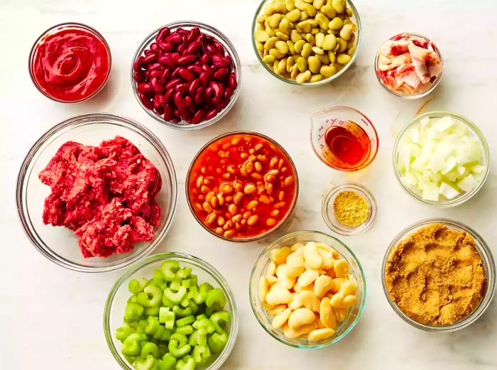 Ingredients for making Calico Beans