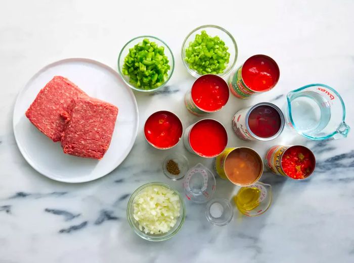 Ingredients for Wendy's-Style Chili