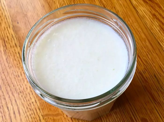 Sour milk in a jar