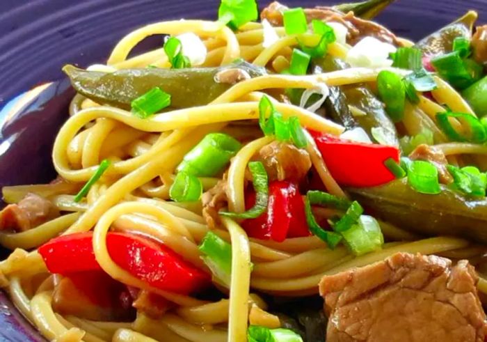 Pork Lo Mein with a flavorful twist