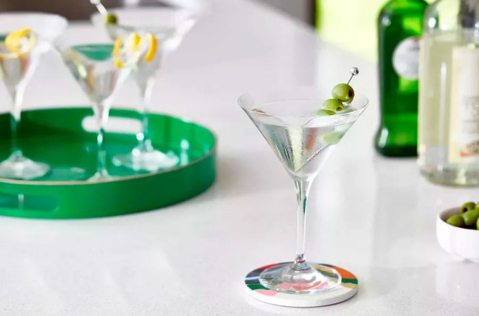 A portrait of martini glasses