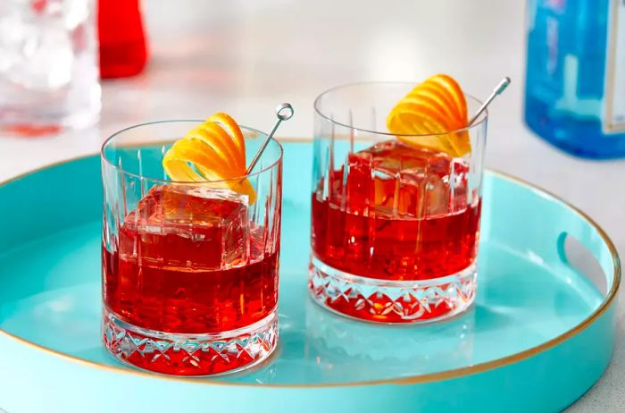 A classic Old Fashioned cocktail served in rocks glasses