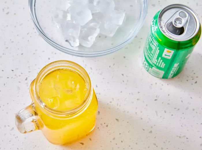 A freshly made Orange Crush cocktail with squeezed orange juice and vodka served over ice.