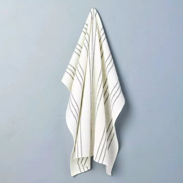 Striped Flour Sack Kitchen Towel in Magnolia