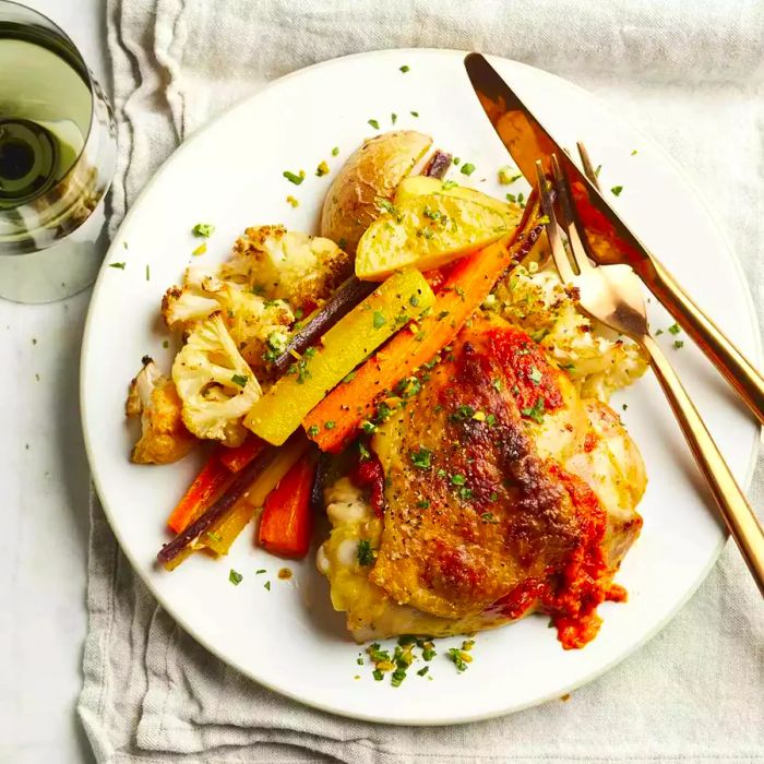 Sheet Pan Harissa Chicken Dinner