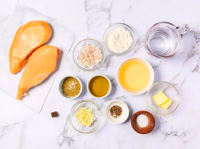 Ingredients for making Scarpariello Chicken