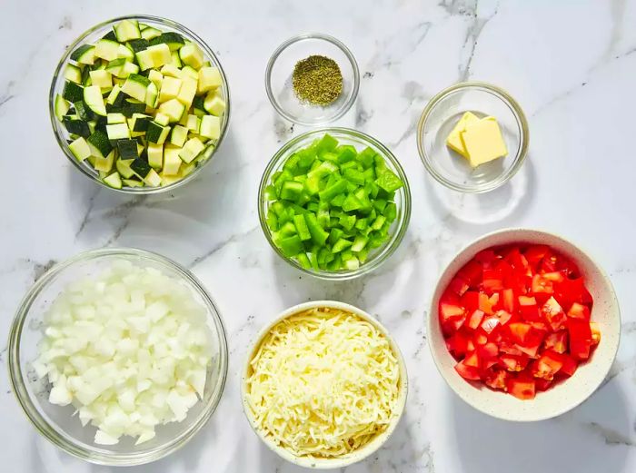 Ingredients for Zucchini and Cheese Casserole