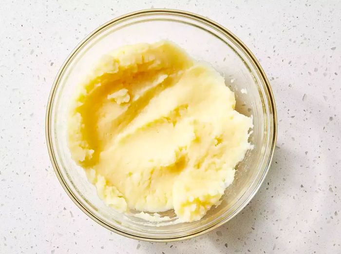 A serving of creamy mashed potatoes