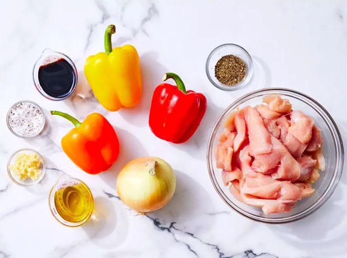 Ingredients for Chicken and Peppers with Balsamic Vinegar