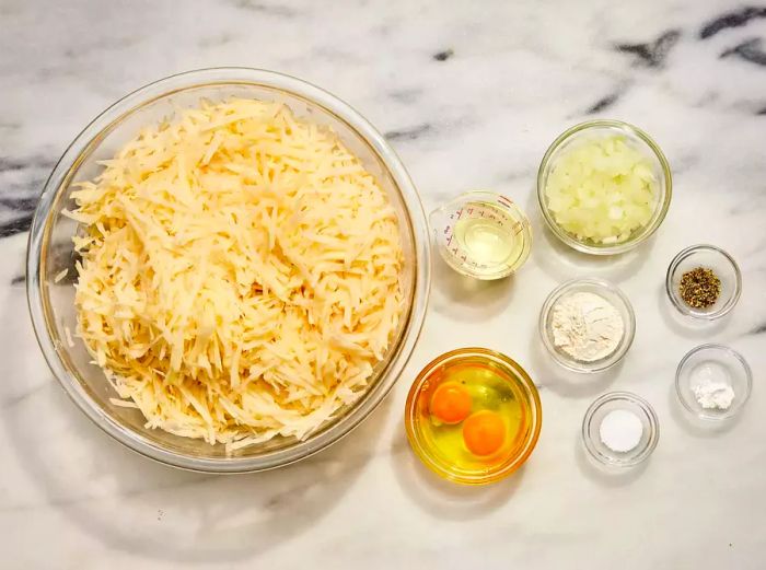 Ingredients for German Potato Pancakes