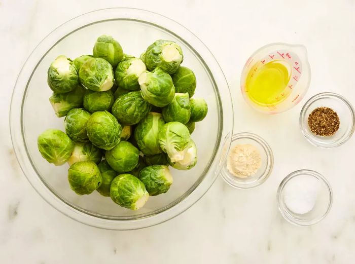 All ingredients arranged in bowls