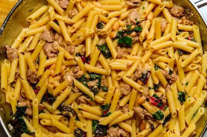 Penne and Sausage Skillet Pasta