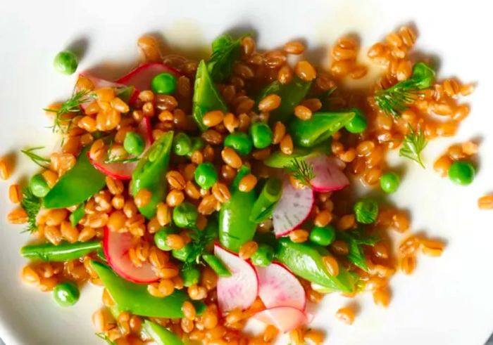 Wheat Berry Salad with Peas, Radishes, and Dill