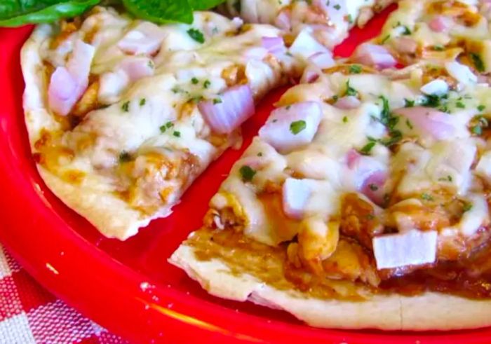 BBQ Chicken Tortilla Pizza