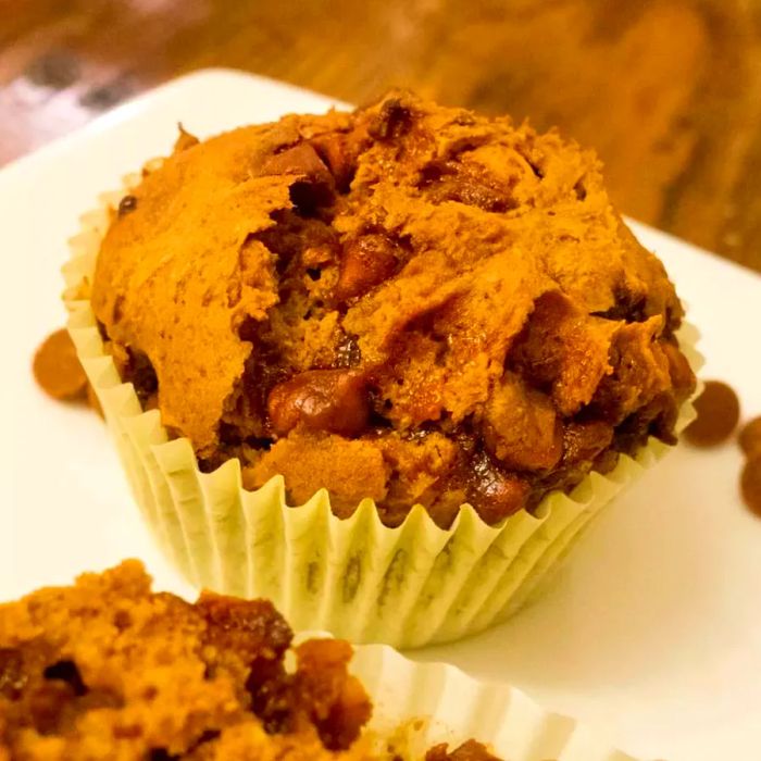 Pumpkin Spice Muffins displayed on a white plate