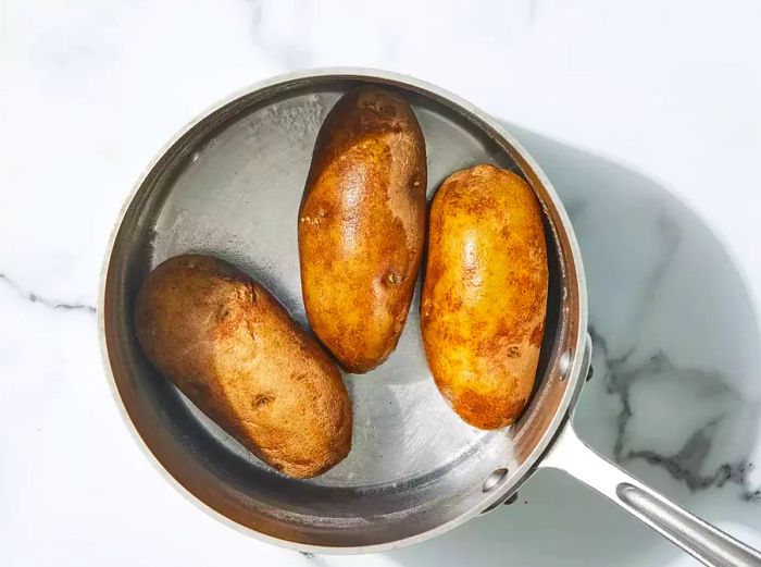 potatoes boiling in water