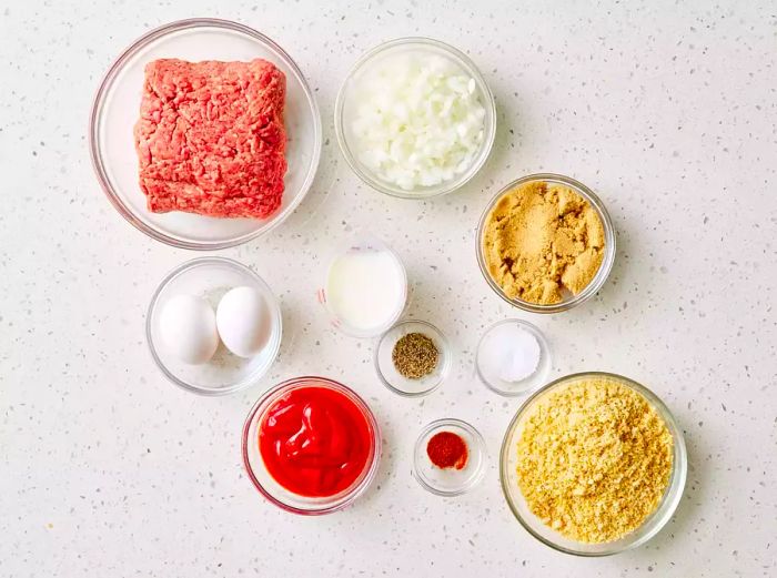 Ingredients for Brown Sugar Meatloaf with Ketchup Glaze